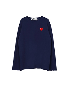 Пуловер с V-образным вырезом PLAY темно-синий Comme des garcons