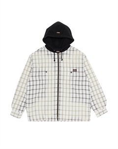 Рубашка на молнии в клетку с капюшоном x Dickies, цвет Белый Supreme