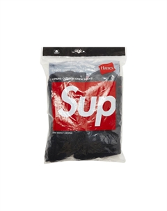 Носки x Hanes Crew (4 шт.), Черные Supreme