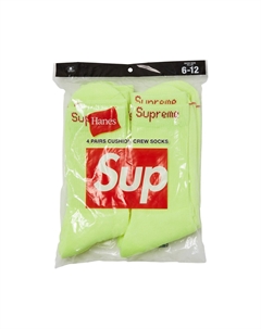 Носки x Hanes Crew (4 шт.), Флуоресцентно-желтый Supreme