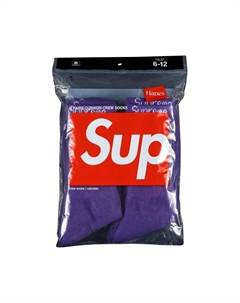 Носки x Hanes Crew (4 шт.), фиолетовые Supreme