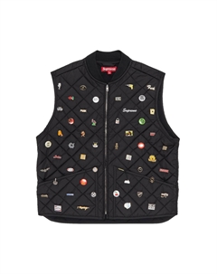 Стеганый рабочий жилет Pins, черный Supreme