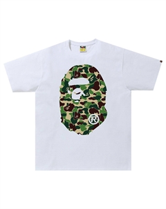 BAPE ABC Камуфляжная футболка с головой большой обезьяны, цвет Белый/Зеленый A bathing ape®