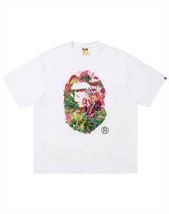 Футболка BAPE x Monkey 47 Ape Head, цвет Белый/Розовый A bathing ape®