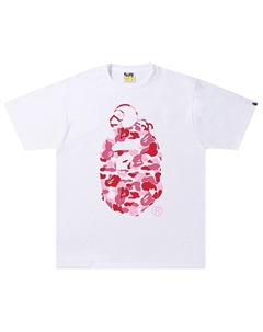Футболка BAPE ABC Camo Milo на Big Ape, цвет Белый/Розовый A bathing ape®