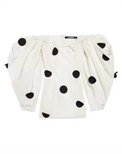 Платье из тафты La Robe Off White/Black Jacquemus