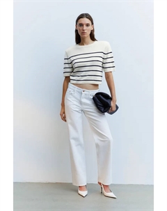 Вязаная блузка с подплечниками, бежевый H&m