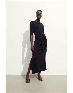 Платье из джерси с драпировкой, черный H&m