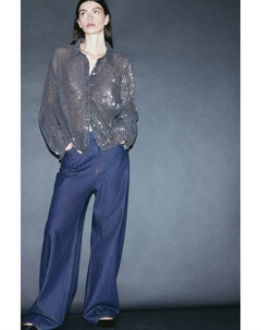 Блузка с пайетками, серый H&m