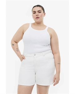 Высокие джинсовые шорты-бермуды с пышной посадкой, белый H&m