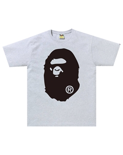 Двухцветная футболка BAPE Big Ape Head, серая A bathing ape®