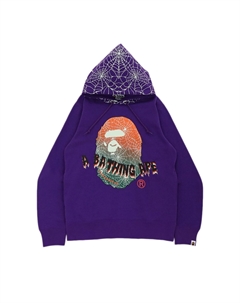 BAPE Halloween Ape Head Светящийся в темноте пуловер с капюшоном Фиолетовый A bathing ape®