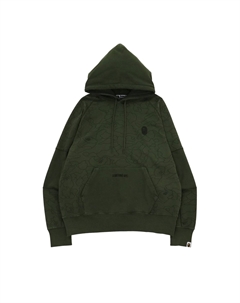 BAPE Line 1st Camo Washed Пуловер свободного кроя с капюшоном Olive Drab A bathing ape®