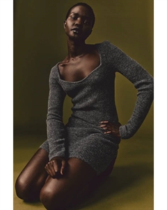 Платье из эластичного трикотажа, серый H&m