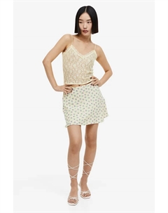 Прозрачный кружевной топ на бретелях, желтый H&m