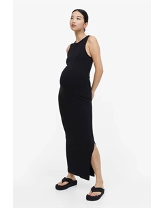 Трикотажное платье в рубчик, черный H&m