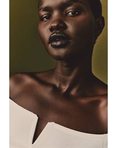 Блузка эластичного трикотажа с открытыми плечами, белый H&m