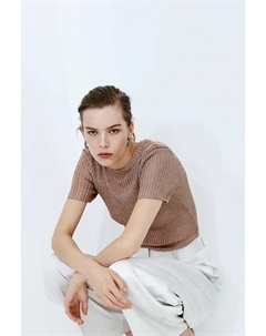 Блуза на резинке цвета металлик , коричневый H&m