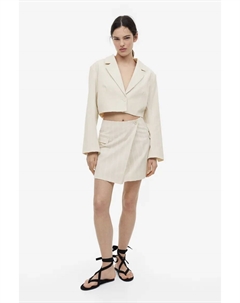 Короткая куртка из тисненой ткани, белый H&m