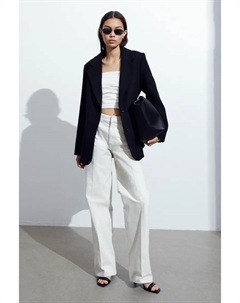 Драпированный топ-бандо, белый H&m