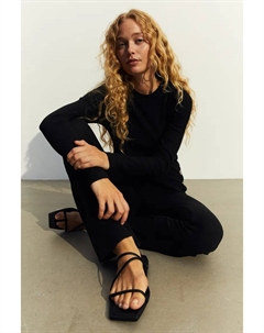 Блузка вязки в рубчик, черный H&m