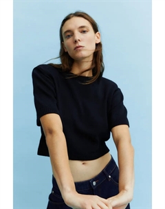 Вязаная блузка с подплечниками, черный H&m