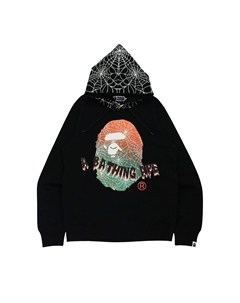 Светящийся в темноте пуловер с капюшоном BAPE Halloween Ape Head, цвет Черный A bathing ape®