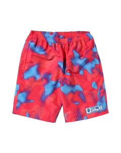 Пляжные шорты с камуфляжным принтом BAPE Stroke, цвет красный A bathing ape®