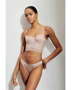 Кружевное бюстье без подкладки, розовый H&m