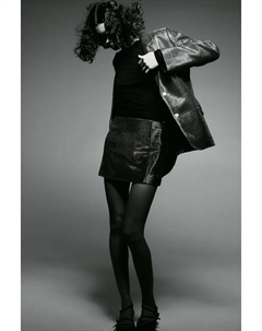 Блестящая мини-юбка, черный H&m