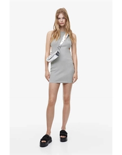 Облегающее платье с вырезами, серый H&m
