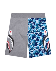 BAPE ABC Камуфляжные спортивные шорты с изображением акулы, цвет Синий/Серый A bathing ape®