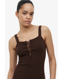 Платье со шнурками, коричневый H&m
