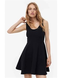 Мини-платье с расклешенной юбкой, черный H&m