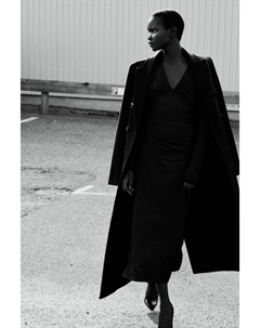 Платье из джерси с драпировкой, черный H&m