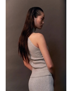 Вязаная блестящая юбка, серебряный H&m