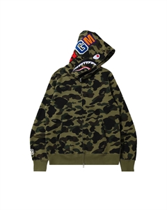 BAPE 1st Camo Shark Толстовка на молнии на всю длину, цвет Зеленый A bathing ape®