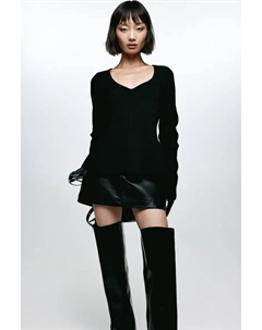 Блузка из эластичного трикотажа, черный H&m