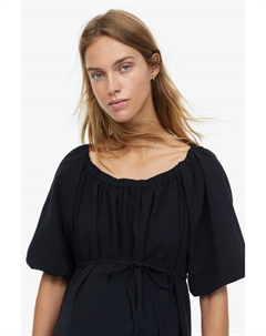 Хлопковое платье с открытыми плечами, черный H&m
