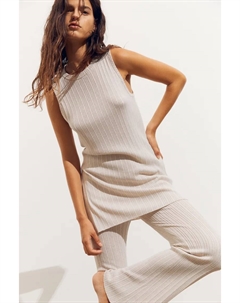 Блузка из эластичного трикотажа, бежевый H&m