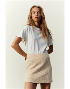 Блестящая юбка рельефной вязки, бежевый H&m