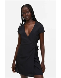 Платье из крепа с трансфером, черный H&m