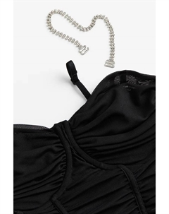Облегающее платье из атласа со стразами, черный H&m