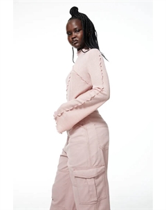 Брюки-карго из габардина, розовый H&m