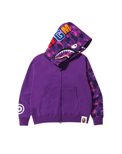 BAPE Color Camo Свободная толстовка на молнии с капюшоном Гигантская акула, Фиолетовый A bathing ape®