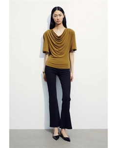 Блуза из джерси с драпировкой, зеленый H&m