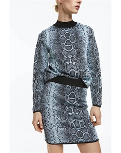 Жаккардовая трикотажная юбка, бирюзовый H&m