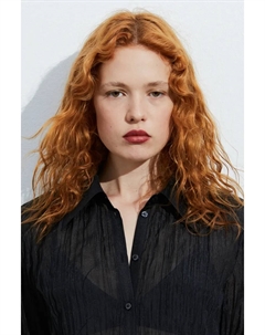 Платье-рубашка с поясом с галстуком, черный H&m