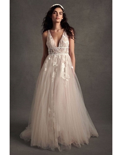 Свадебное платье Willowby by Hearst трапециевидного силуэта из тюля, айвори Watters