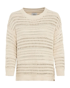 Свитер mit Lochstrickmuster, бежевый Camel active